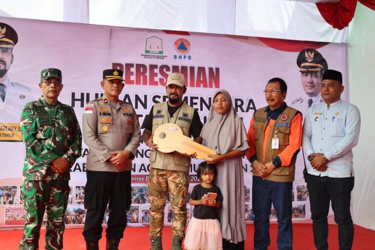 Atasi Dampak Parah Banjir, BNPB Targetkan Pembangunan 3.413 Huntara di Aceh Timur