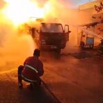 Kerugian Capai Rp350 Juta, Truk Pengangkut LPG 3 Kg Hangus Terbakar di Sukabumi